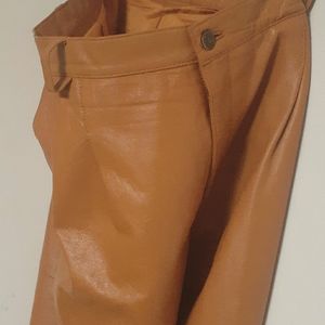 BAGAZIO LAMBSKIN COGNAC 100%LEATHER MENS PANTS